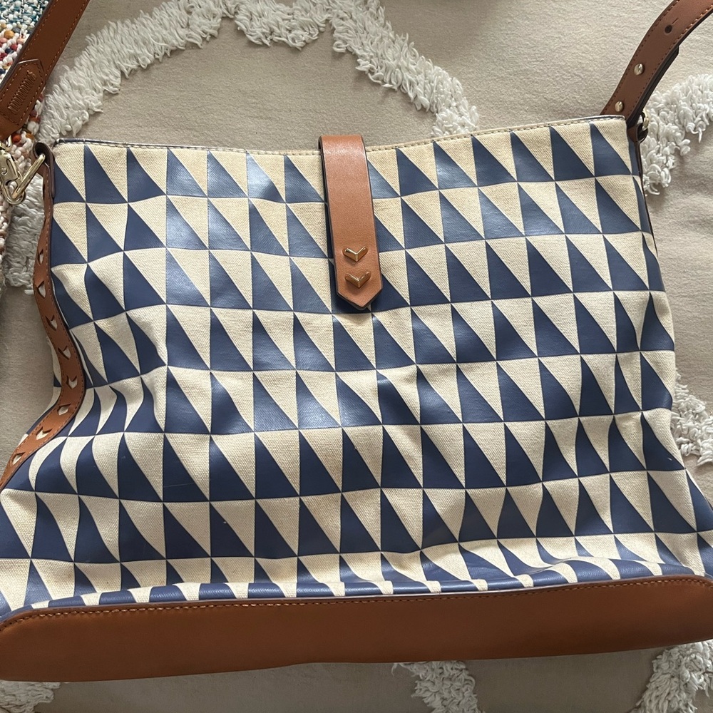 Stella Dot canvas and vegan leather bag